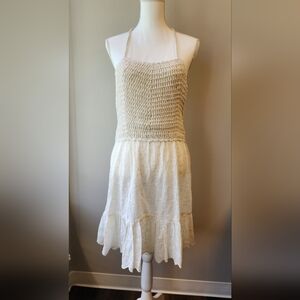 ASOS Cream Textured Midi Dress